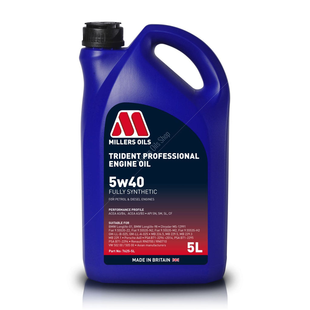 Millers Oils Trident Professional 5w40 Engine Oil - Code 7625