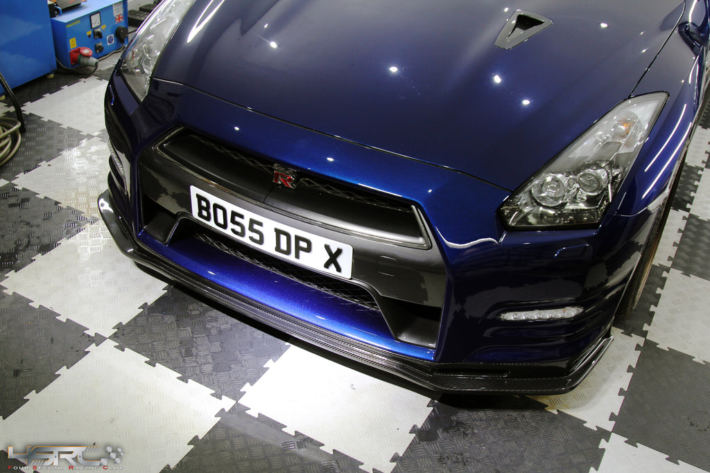 4SRC GT R35 Prepreg Carbon DBA 12-16 N Spec Front Lip Splitter and Brake Cooling Ver2