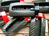 Nissan GT R35 Real Carbon Fibre luxury key fob cover, red/black/sliver - 4 Second Racing Club