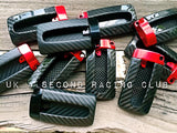 Nissan GT R35 Real Carbon Fibre luxury key fob cover, red/black/sliver - 4 Second Racing Club