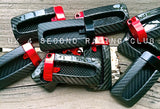 Nissan GT R35 Real Carbon Fibre luxury key fob cover, red/black/sliver - 4 Second Racing Club