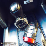 Nissan GT R35 Real Carbon Fibre luxury key fob cover, red/black/sliver - 4 Second Racing Club