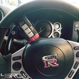 Nissan GT R35 Real Carbon Fibre luxury key fob cover, red/black/sliver - 4 Second Racing Club