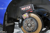 Motek Racing performance brake pads ST600 Mitsubishi Evo and Subaru STI rear calipers