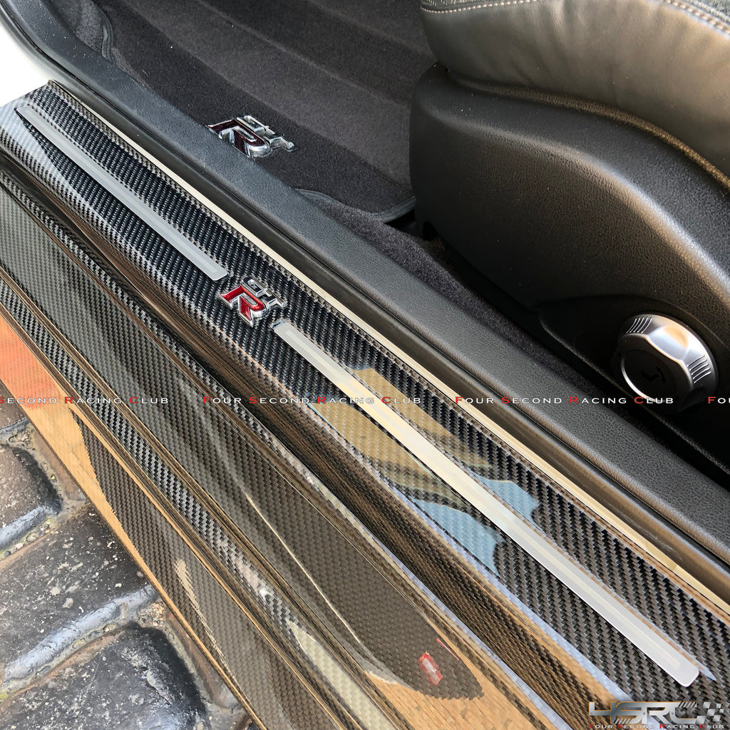 Nissan GTR R35 Carbon Fibre Replacement Door Sills 2008-2019 - 4 Second Racing Club
