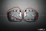 4SRC Nissan GT-R R35 Blue Anti-Glare Heated Wing Mirror Glass with Hidden LED Turn Signals (Pair)