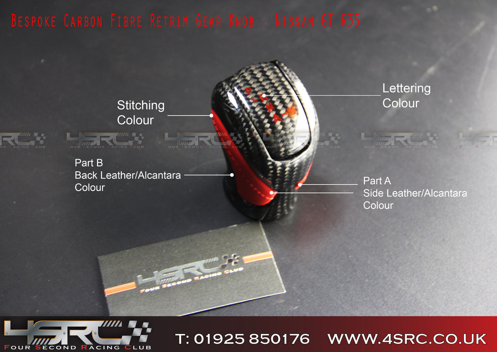 Nissan GT R35 Bespoke gear knob - 4 Second Racing Club