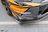 Nissan GT R35 Two pieces K style carbon fibre front bumper canards DBA