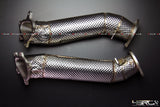 4SRC GT R35 Large 3.5" stainless and casting down pipes exhaust for 2008-2023