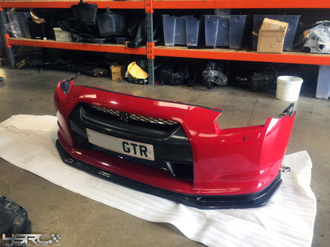 Nissan GT R35 Carbon CBA 2009-2011 Nismo style Front Lip Splitter and Brake Cooling - 4 Second Racing Club
