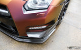 Nissan GT R35 Two piece M style carbon fibre front bumper canards DBA - 4 Second Racing Club